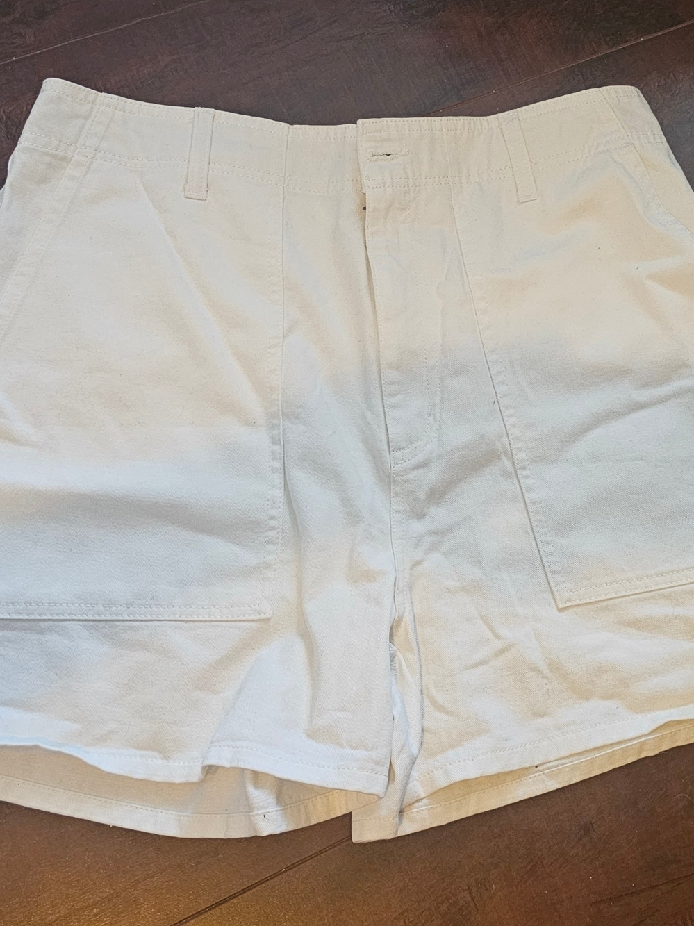 Brixton Cream High-Waist Utility Shorts